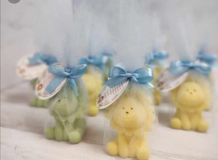 Velas para baby shower en forma de oso Genny Franco